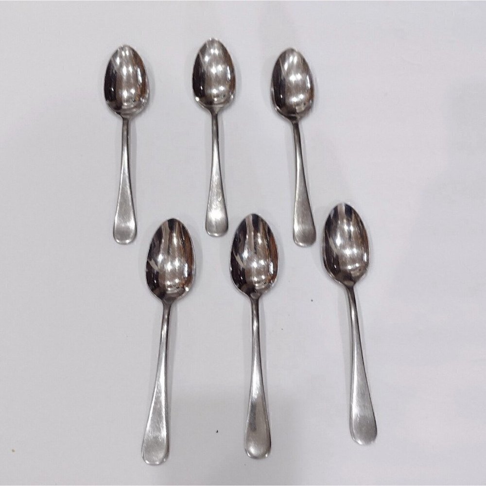 Set Of 6 Insico USA Stainless Steel Soup Spoons Flatware Oval Handle Unknown